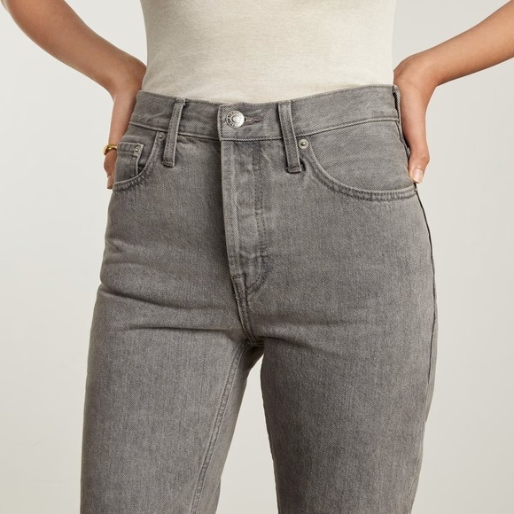 Everlane The '90s Cheeky High-Rise Button-Fly Cropped Denim Jeans Acid Grey 25 - Picture 4 of 15